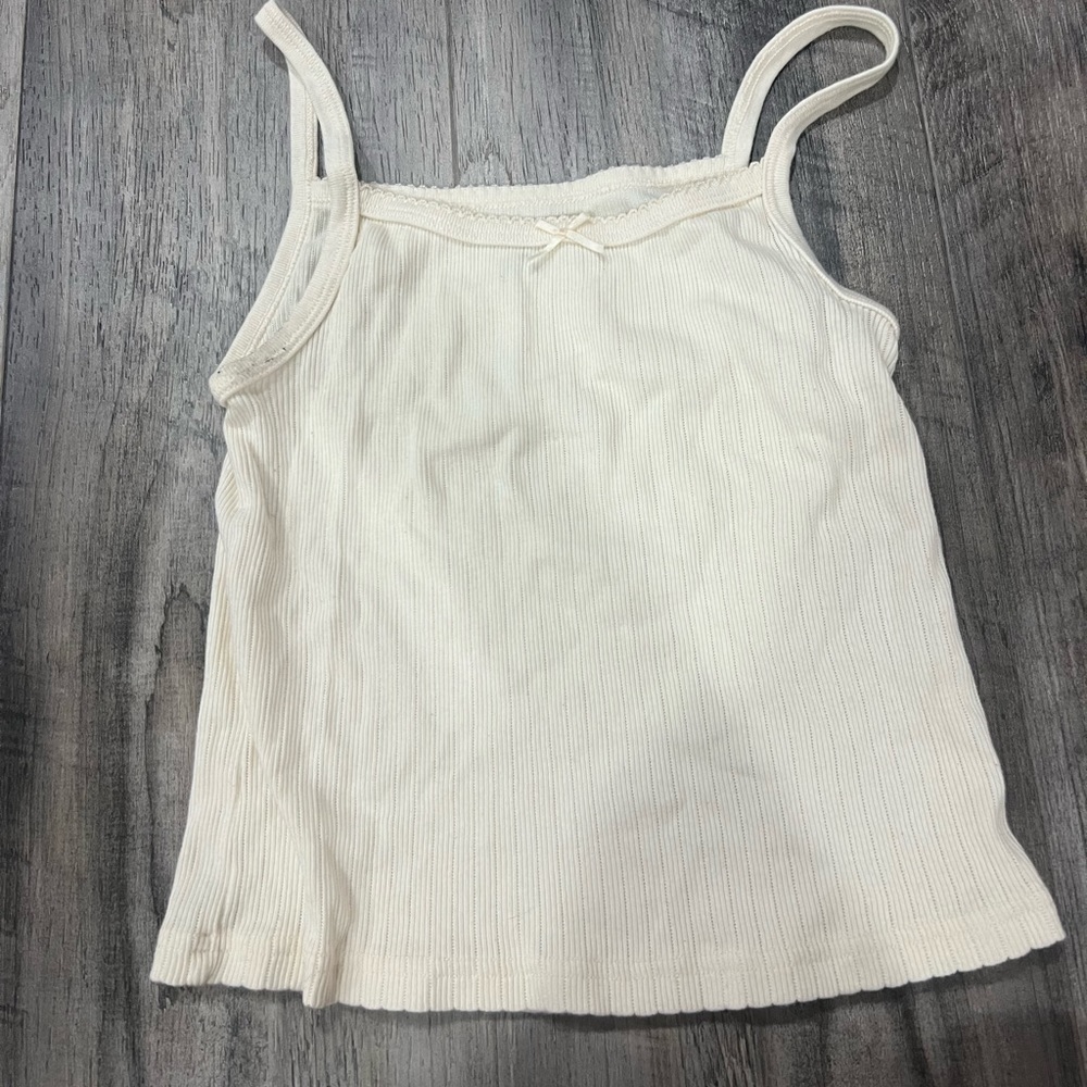 Brandy Melville Creme Bow Tank One Size